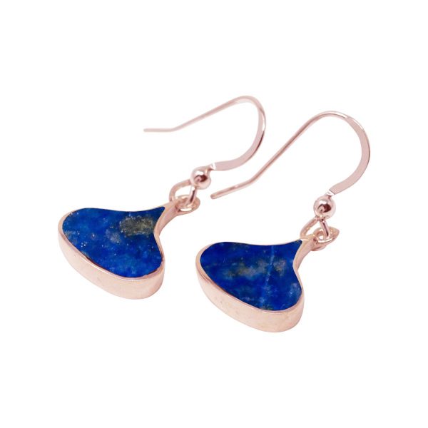 Rose Gold Lapis Drop Earrings