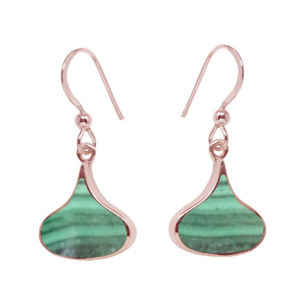 Rose Gold Malachite Drop Earrings