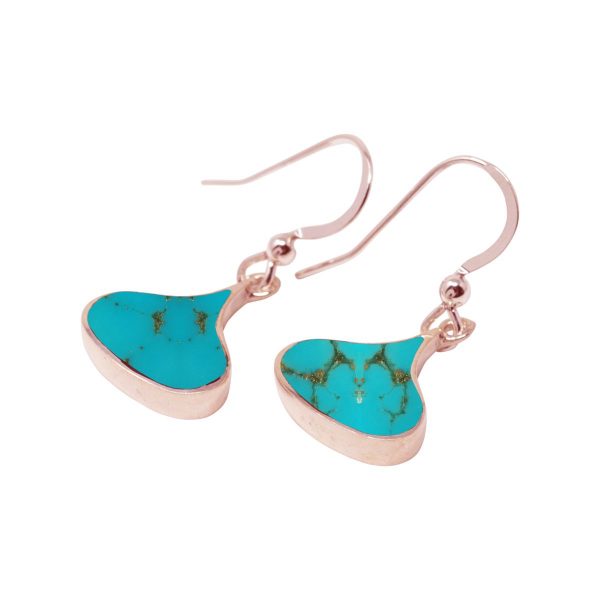 Rose Gold Turquoise Drop Earrings