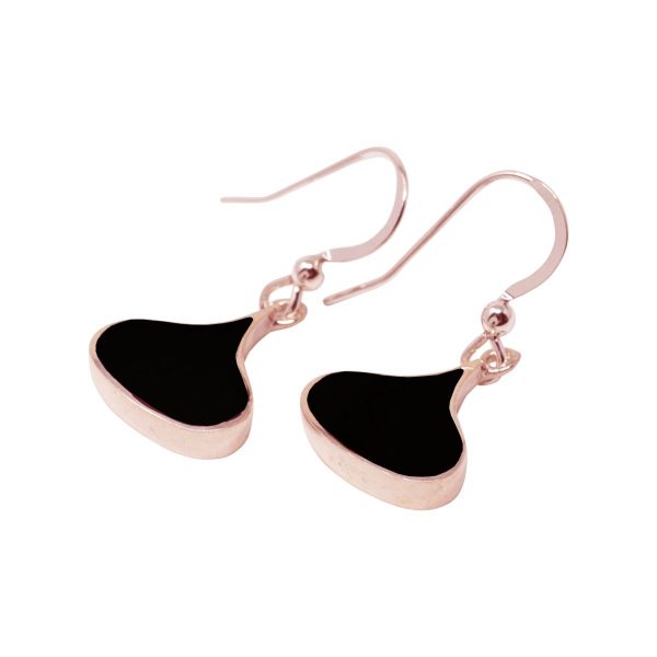 Rose Gold Whitby Jet Drop Earrings