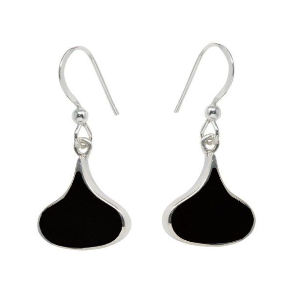 Silver Whitby Jet Drop Earrings