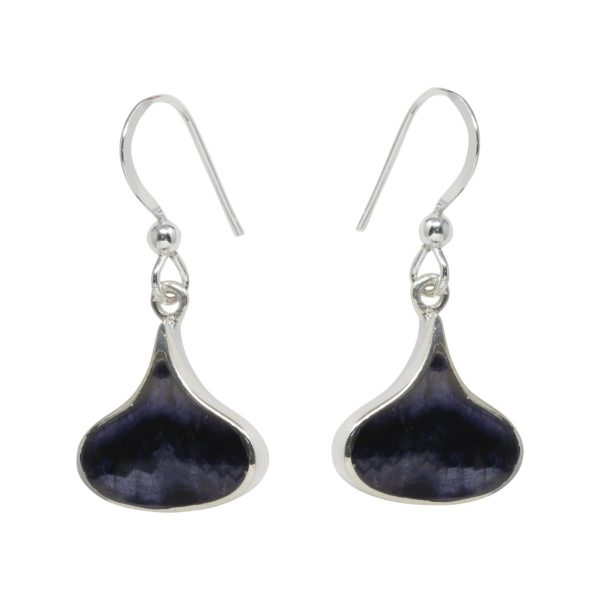 White Gold Blue John Drop Earrings