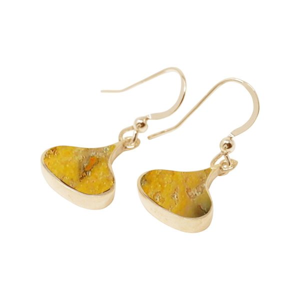 Gold Bumblebee Jasper Drop Earrings