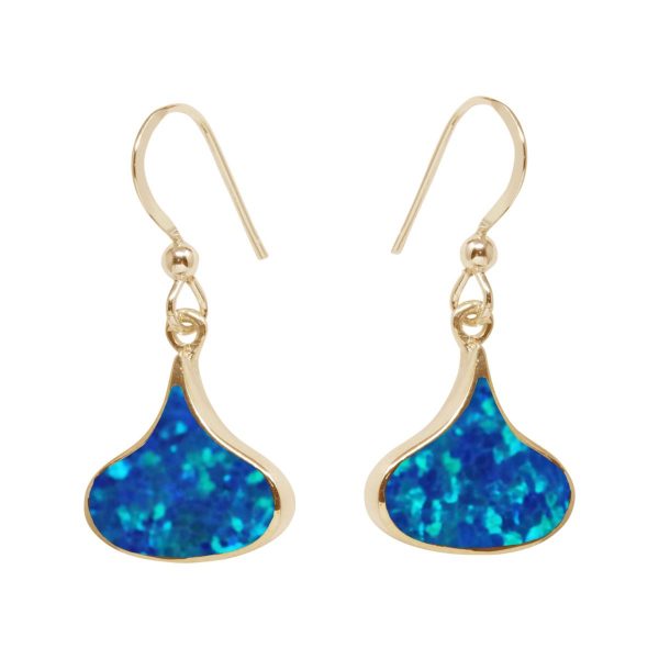 Gold Opalite Cobalt Blue Drop Earrings