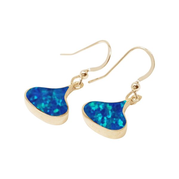 Gold Cobalt Blue Drop Earrings