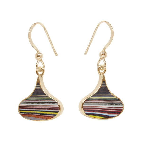 Gold Fordite Drop Earrings