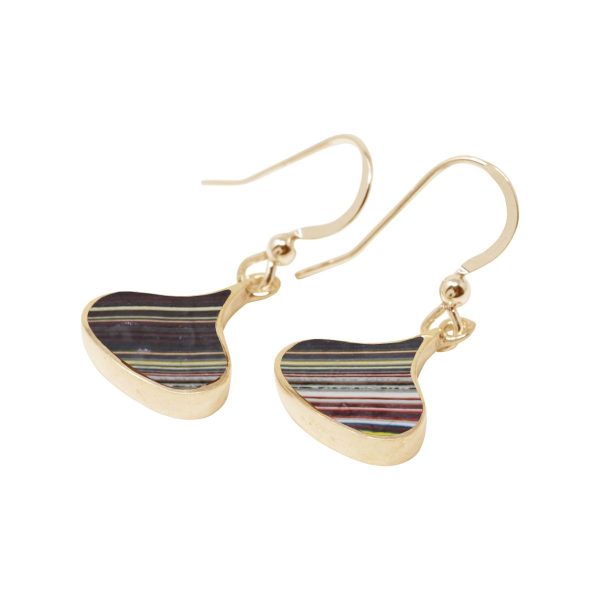 Gold Fordite Drop Earrings