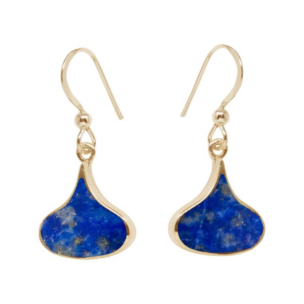 Gold Lapis Drop Earrings