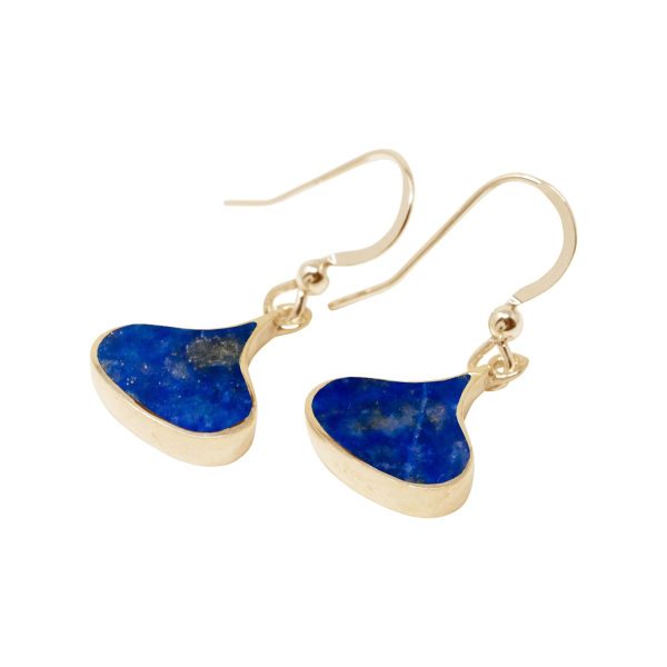 Gold Lapis Drop Earrings