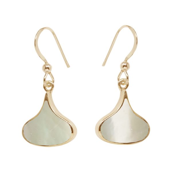 Gold Mother of Pearl Drop Earrings