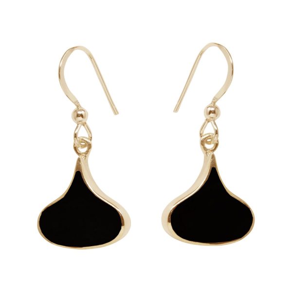 Gold Whitby Jet Drop Earrings