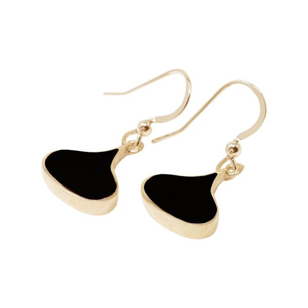 Gold Whitby Jet Drop Earrings