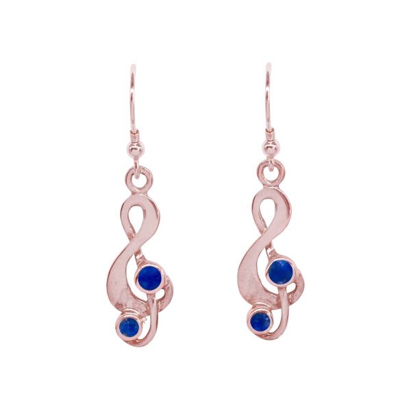 Rose Gold Lapis Drop Earrings