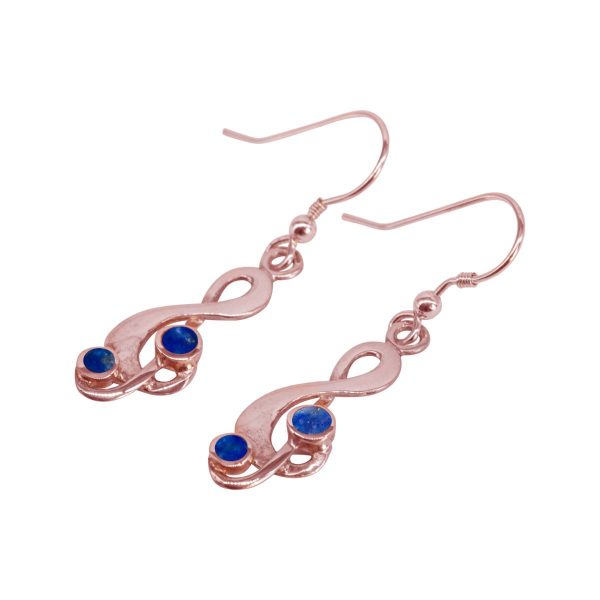 Rose Gold Lapis Drop Earrings