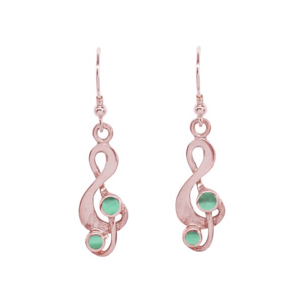 Rose Gold Malachite Drop Earrings