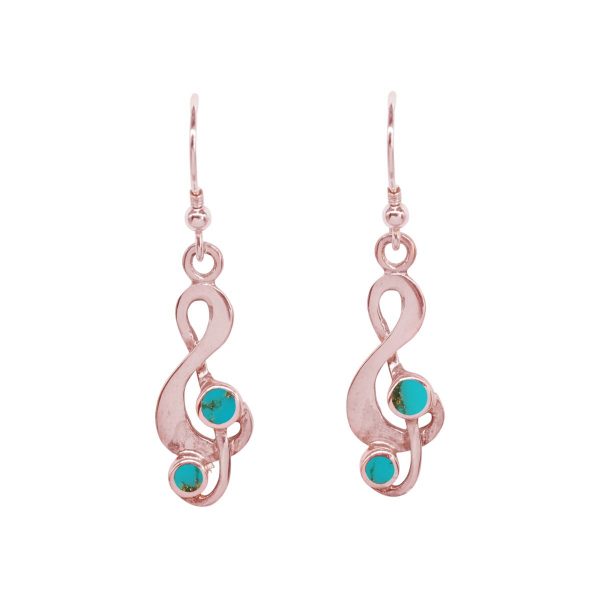 Rose Gold Turquoise Drop Earrings