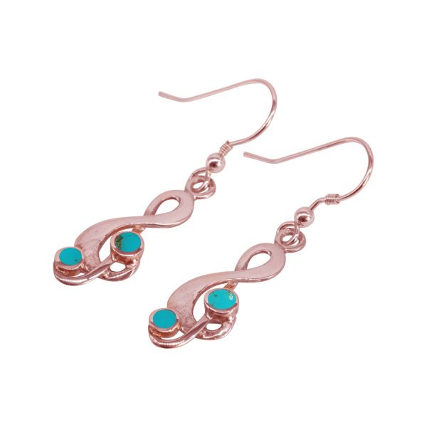 Rose Gold Turquoise Drop Earrings