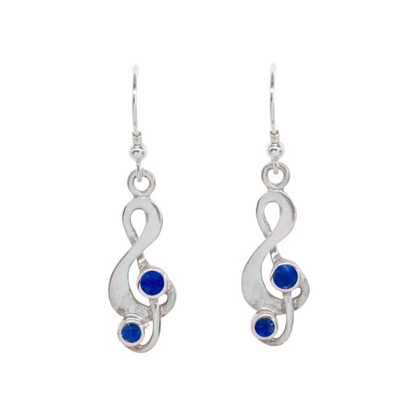 Silver Lapis Drop Earrings