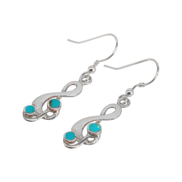 Silver Turquoise Drop Earrings