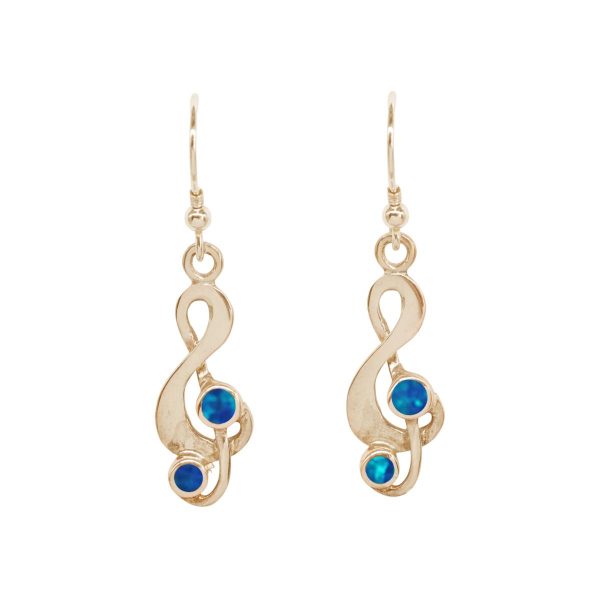 Gold Opalite Cobalt Blue Drop Earrings