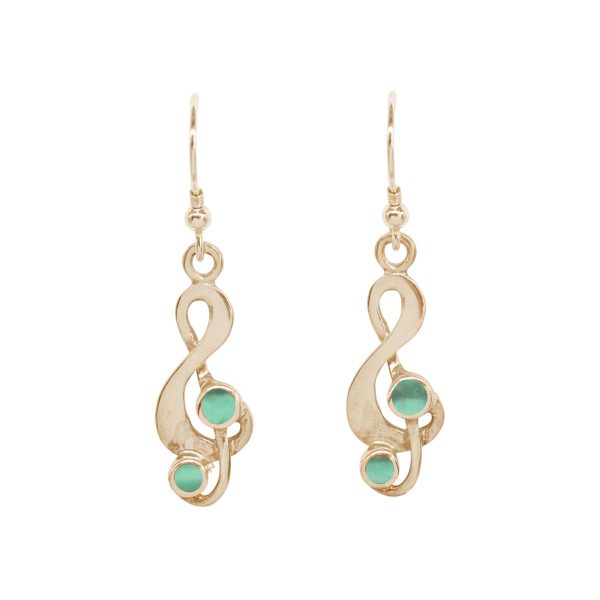 Gold Malachite Drop Earrings