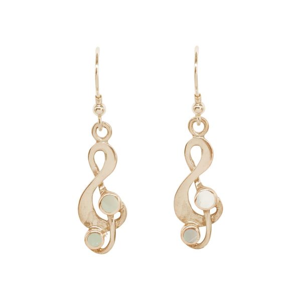 Gold Mother of Pearl Drop Earrings