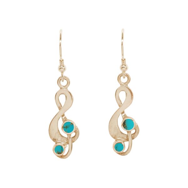 Gold Turquoise Drop Earrings