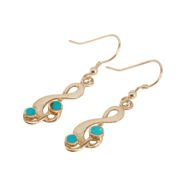 Gold Turquoise Drop Earrings