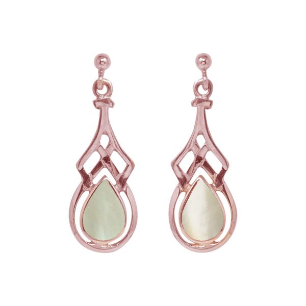 Rose Gold Mother of Pearl Drop Earrings