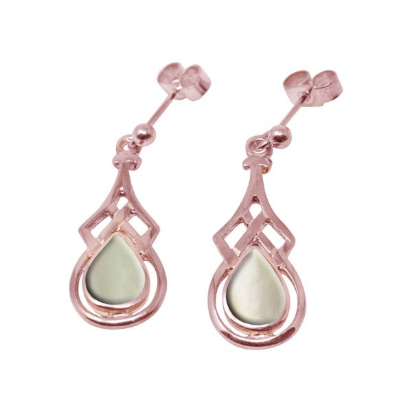 Rose Gold Mother of Pearl Drop Earrings