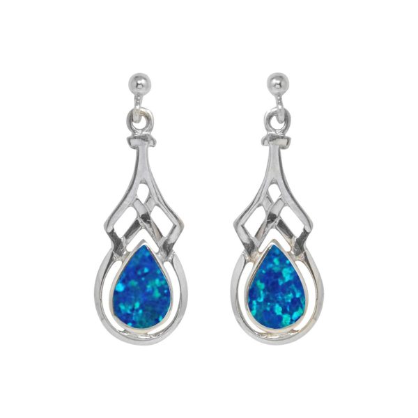 Silver Cobalt Blue Drop Earrings