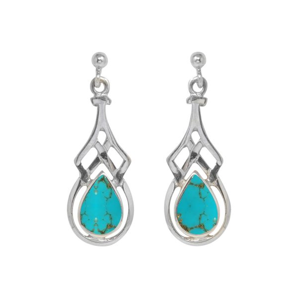 Silver Turquoise Drop Earrings