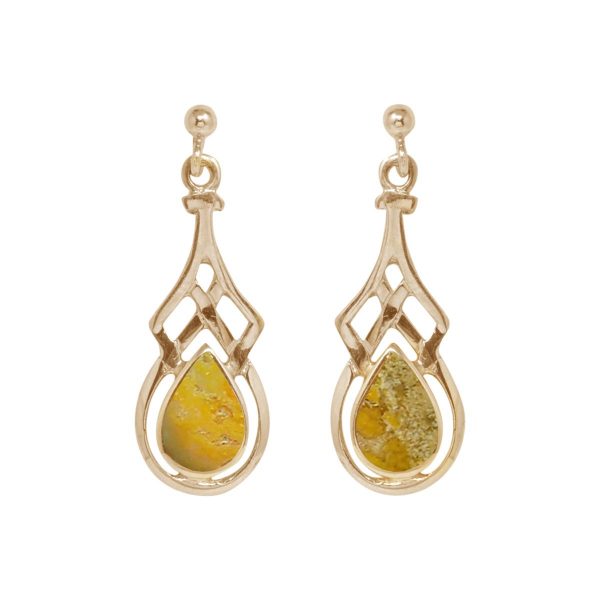 Gold Bumblebee Jasper Drop Earrings