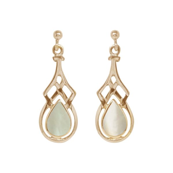 Gold Mother of Pearl Drop Earrings