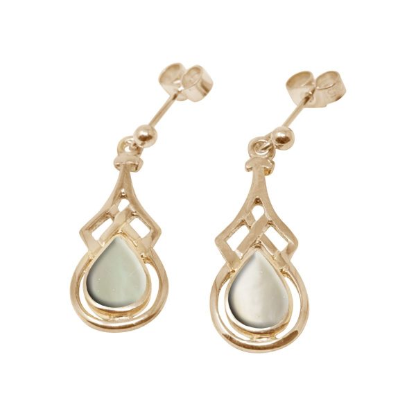 Gold Mother of Pearl Drop Earrings