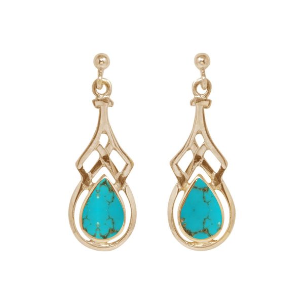 Gold Turquoise Drop Earrings