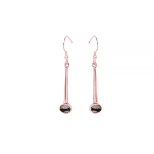 Rose Gold Blue John Drop Earrings