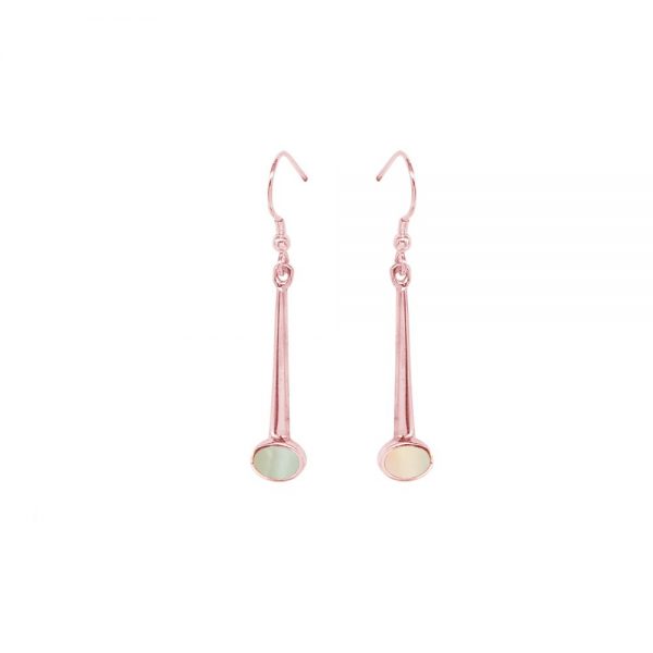 Rose Gold Mother of Pearl Drop Earrings