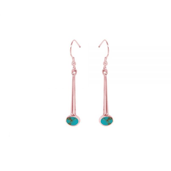 Rose Gold Turquoise Drop Earrings