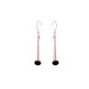 Rose Gold Whitby Jet Drop Earrings
