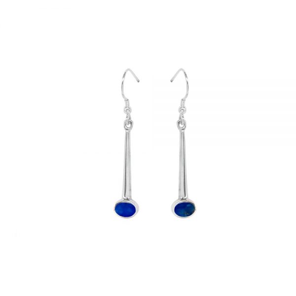 Silver Lapis Drop Earrings