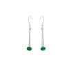 Silver Malachite Drop Earrings