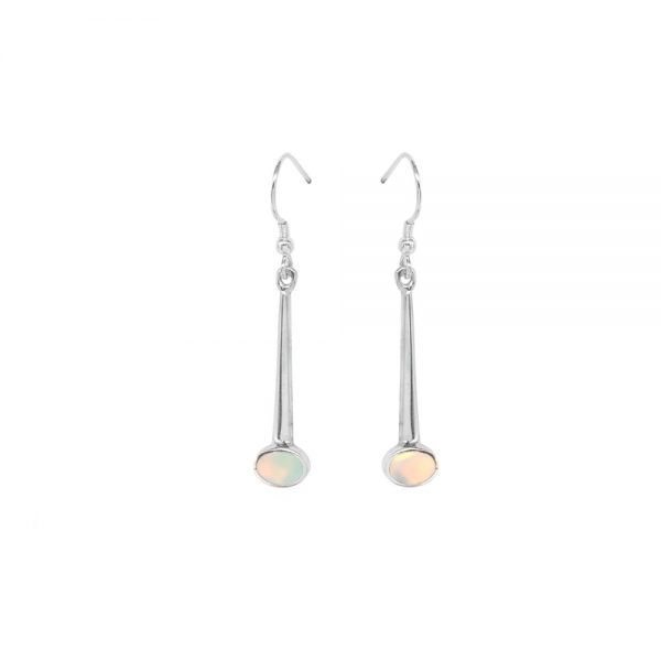 Silver Opalite Sun Ice Drop Earrings