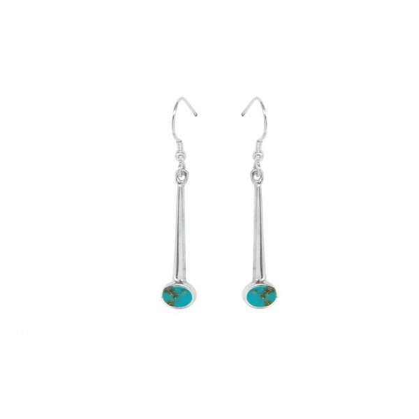 Silver Turquoise Drop Earrings