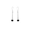 Silver Whitby Jet Drop Earrings
