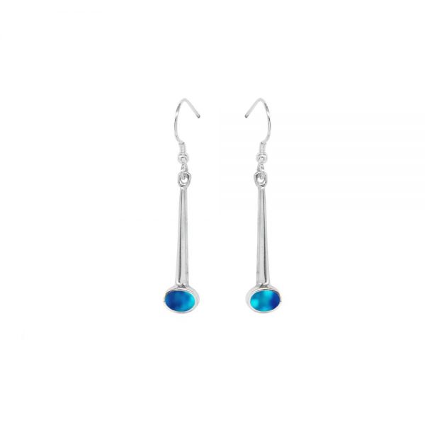White Gold Oplaite Cobalt Blue Drop Earrings
