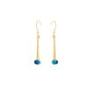Yellow Gold Opalite Cobalt Blue Drop Earrings