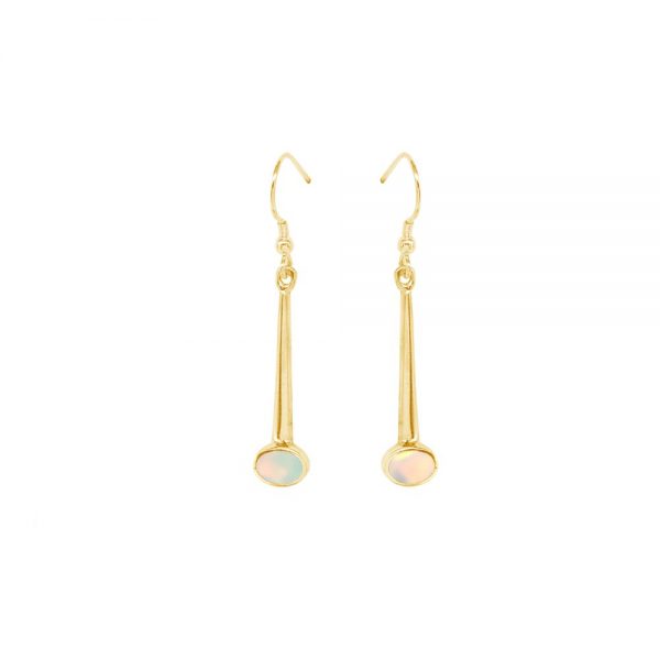 Yellow Gold Opalite Sun Ice Drop Earrings