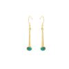 Yellow Gold Turquoise Drop Earrings