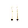Yellow Gold Whitby Jet Drop Earrings